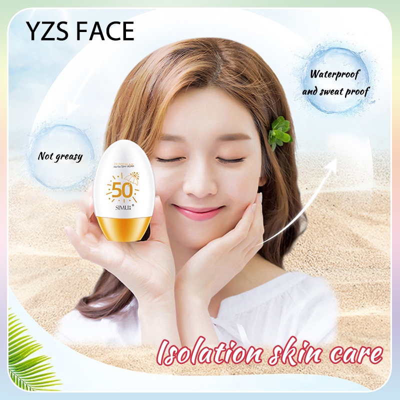 Simu UV Sunscreen Cream Shield Tabir surya Whitening Moisturizing High Protection SPF50+++ / UV Shield Essential Sunscreen Gel / Sun Block Wajah Original 60 g