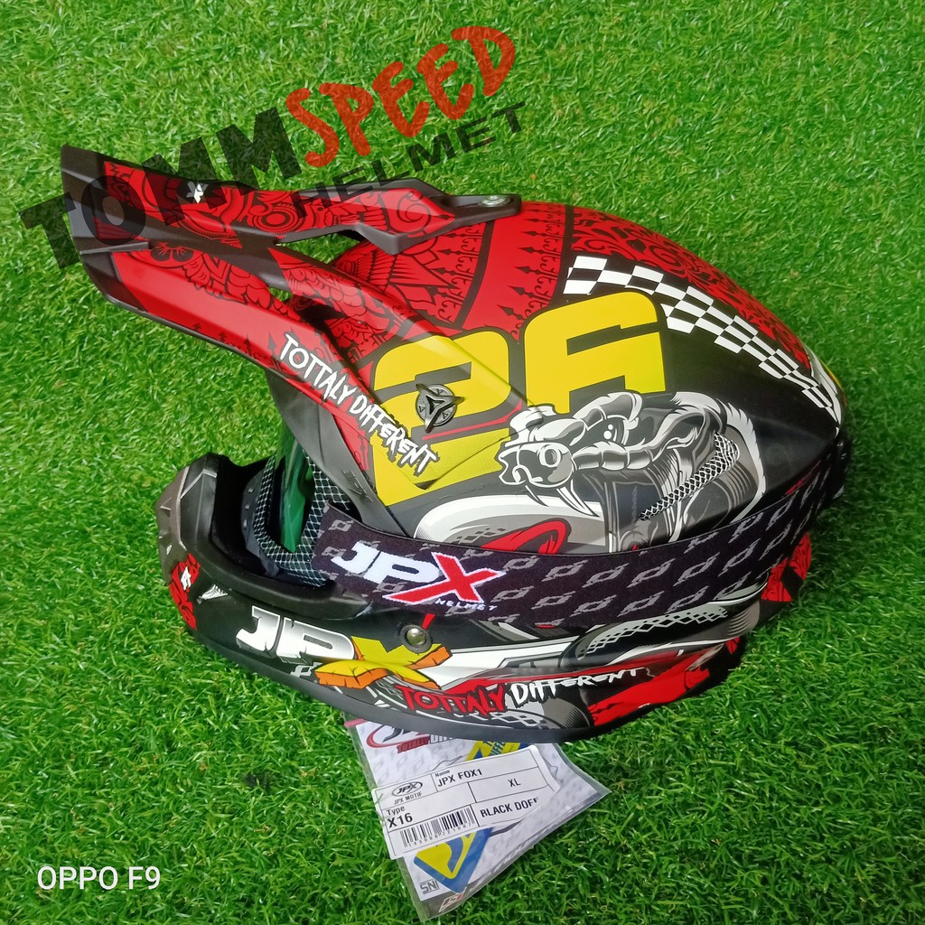 helm cross jpx x16 merah doff terkeren 2020
