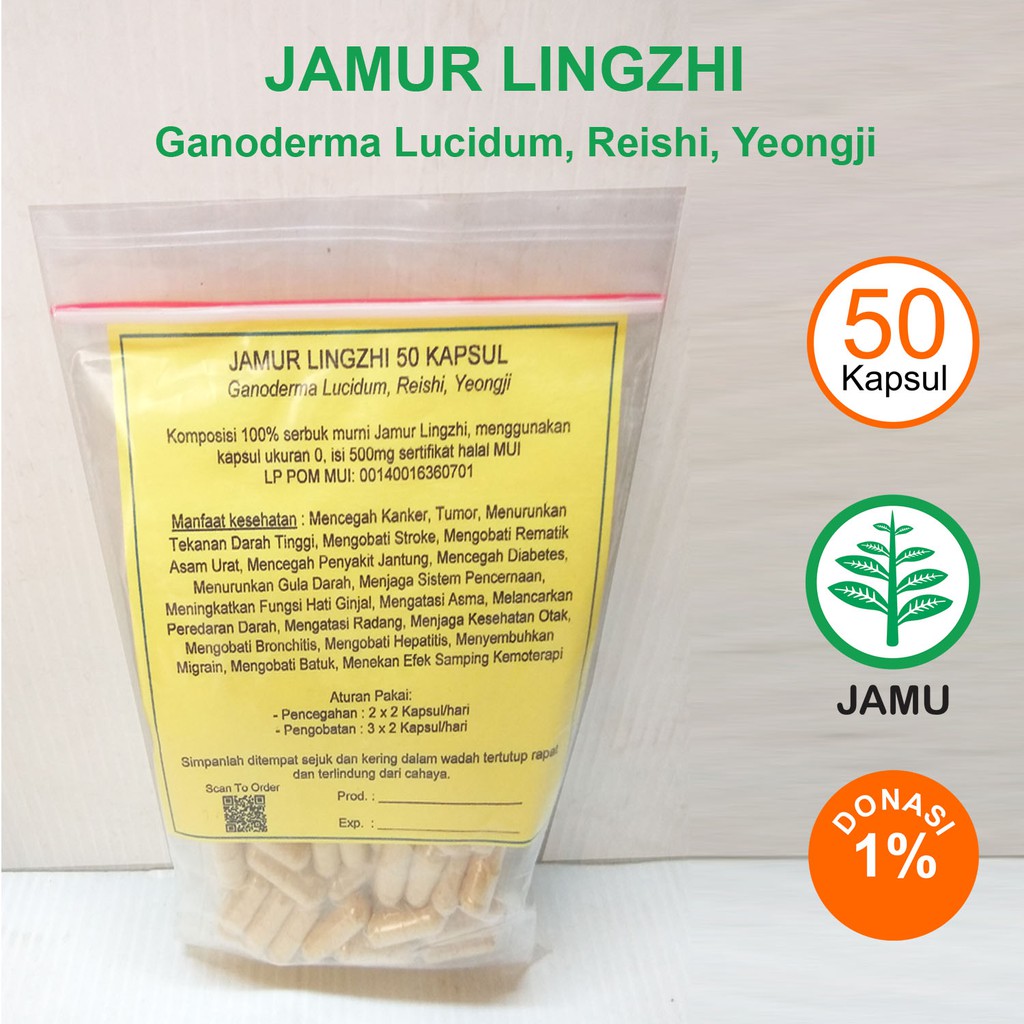 

JAMUR LINGZHI KAPSUL Kanker Tumor Darah Tinggi Stroke KemoterapiHepatitis Migrain Asma