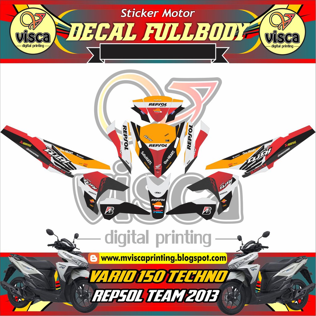 DECAL STIKER VARIO150 TECHNO FULL BODY VARIO 150 REPSOL TEAM 2013