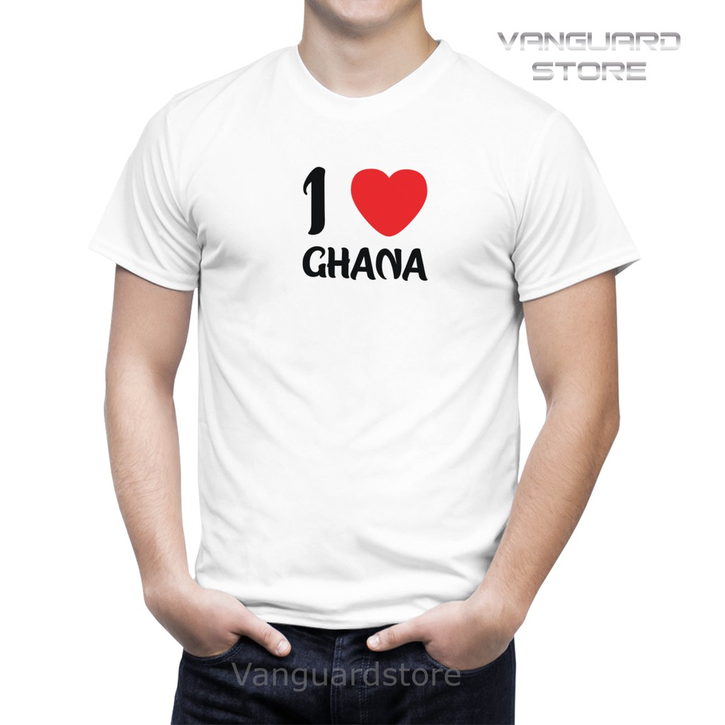 KAOS I LOVE GHANA COMBED 20S COWOK WANITA PRIA COWO UKURAN BAYI - DEWASA JUMBO BIG SIZE 0 - 4XL