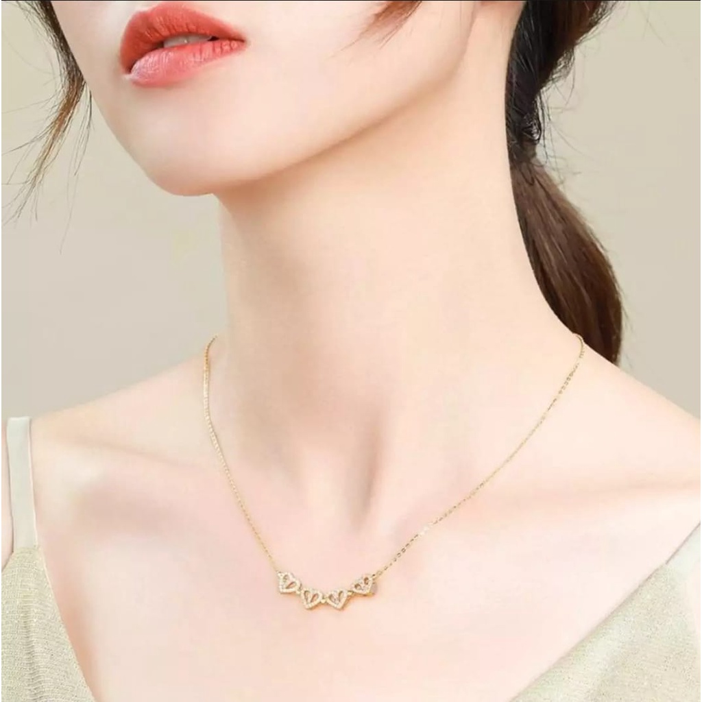 KALUNG TITANIUM WANITA LOVE DOUBLE 2 MODEL FASHION KOREA