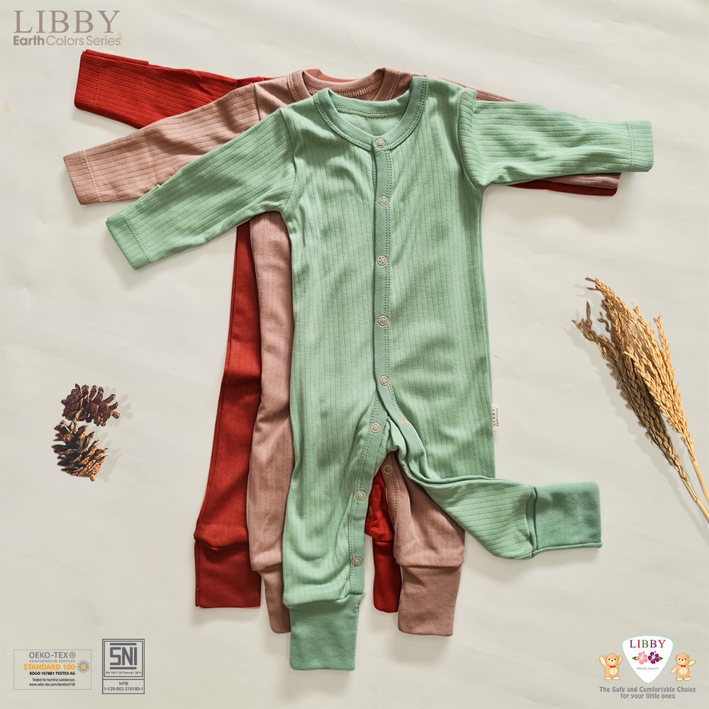 New Sleepsuit LIBBY RIB REEB Earth Series 0-9 Bulan Jumper Panjang Bayi