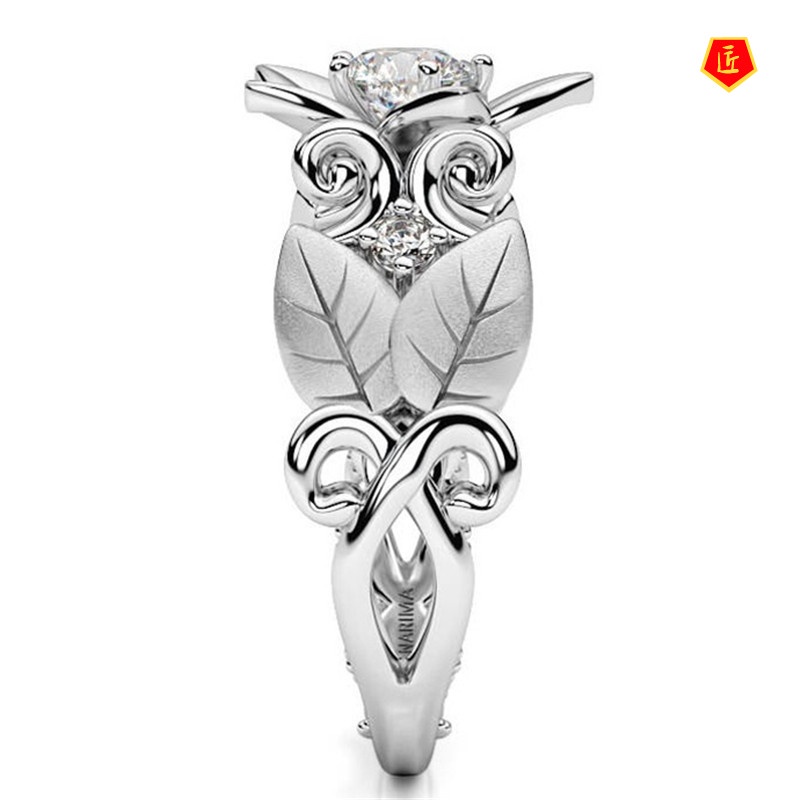 [Ready Stock]Women's Creative Leaves Rose Silver Ring