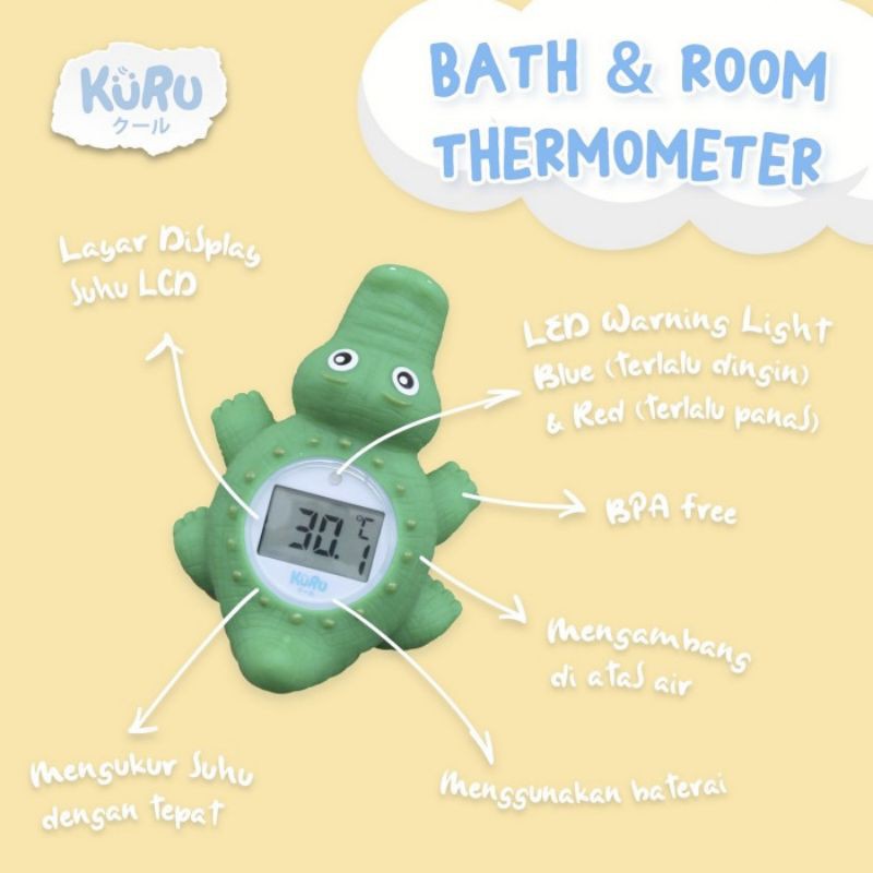 KURU Baby Bath &amp; Room Thermometer  Termometer Mandi Anak