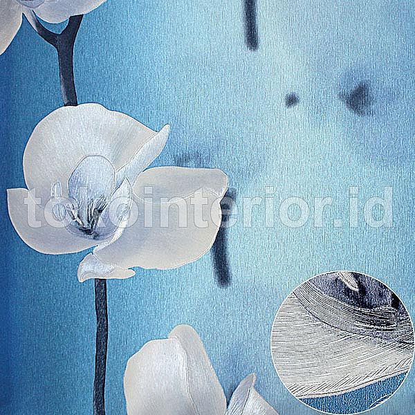 Wallpaper Dinding Murah Bunga Tulip Putih Biru Cantik Dan Elegant R117 Shopee Indonesia