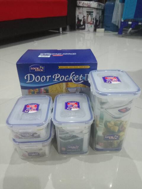 Lock n Lock Gift Set Door Pocket II Food Container 4 pcs 4P HPT806AS Kado Hampers LocknLock