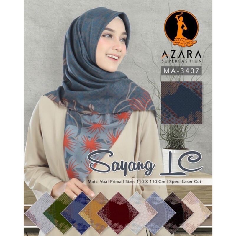 JILBAB SEGI EMPAT  AZAHRA MOTIF VOAL/LC Kerudung Laser  Cut Motif