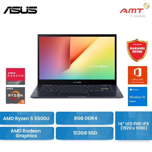 ASUS VivoBook Flip TM420UA-EC551VIPS 14" Ryzen 5 5500U 8GB AMD Radeon