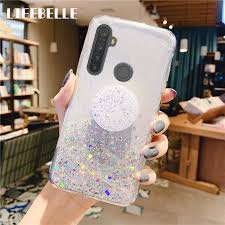 case glitter + pop socket realme 6 pro