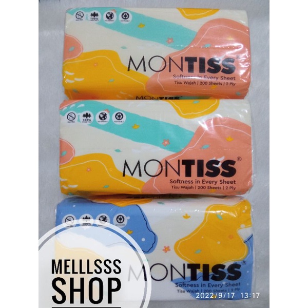 TISSUE MONTISS 200 SHEET 2 PLY