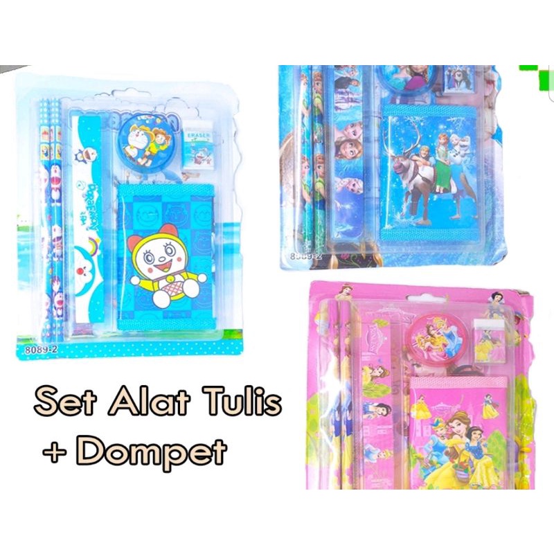 

1 Set Paket Alat Tulis Anak 6 in 1 Karakter Princes Doraemon Frozen Set Study Type 8089