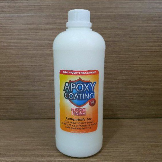 Apoxy Epoxy Apoxi Epoxi Printer DTG 500mL Post Treatment Coating Penguat Pelapis Hasil Sablon DTG