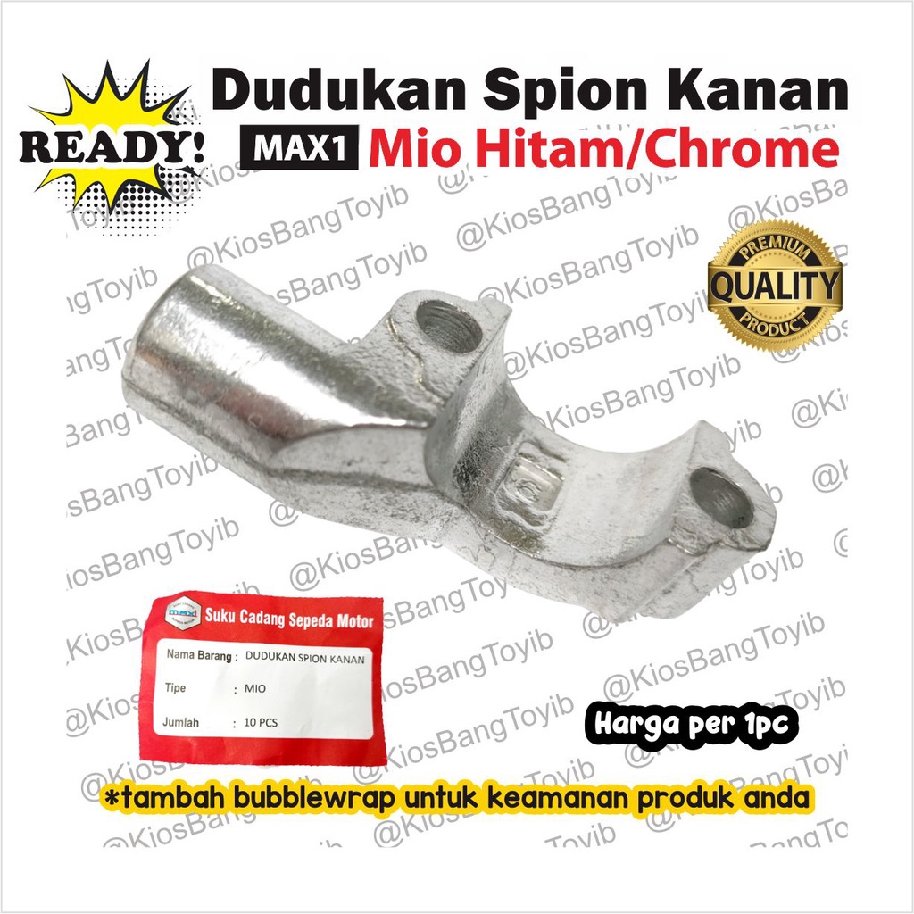 Dudukan Spion Kanan Hitam / Chrome Silver MIO (Max1)