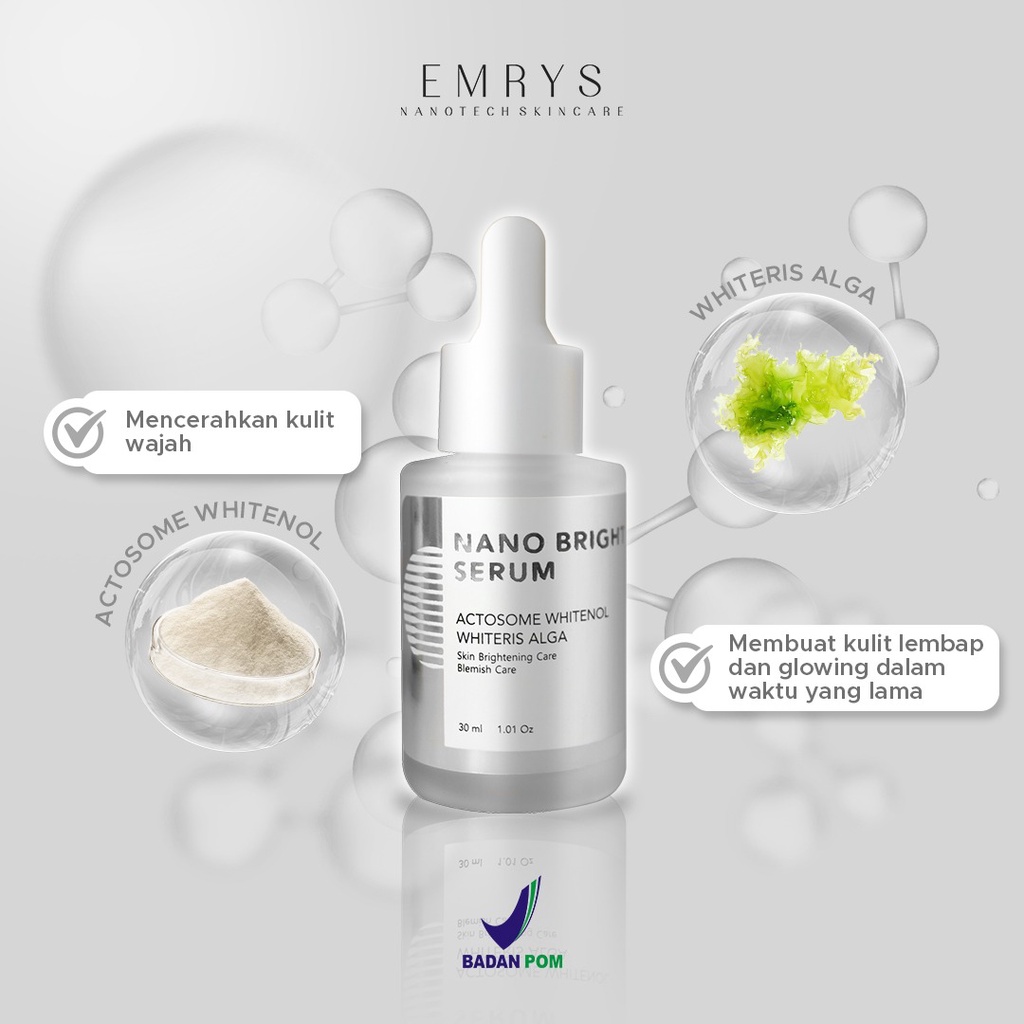 Skincare Serum Emrys Wajah Wanita Pria Brightening Pencerah Pemutih Glowing Anti Kusam Wajah Glow up