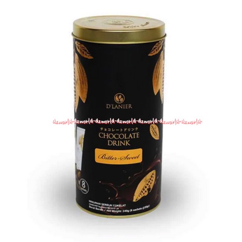 D'Lanier Chocolate Powder Drink Bitter Sweet 30g 8Sachet Dlanier D-lanier Minuman Serbuk Cokelat Powders Drinks