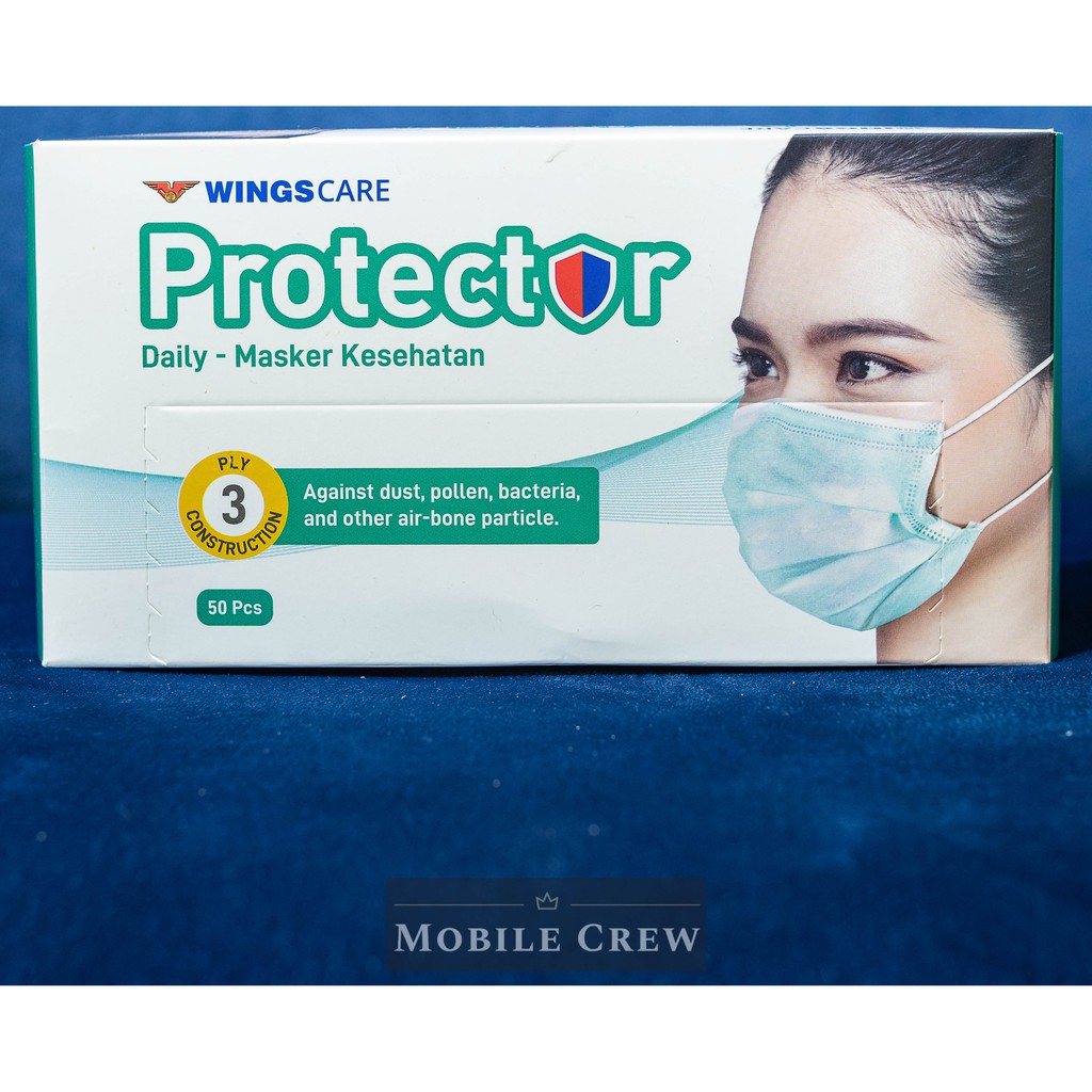Masker Protector 3 ply WingsCare 50 pcs