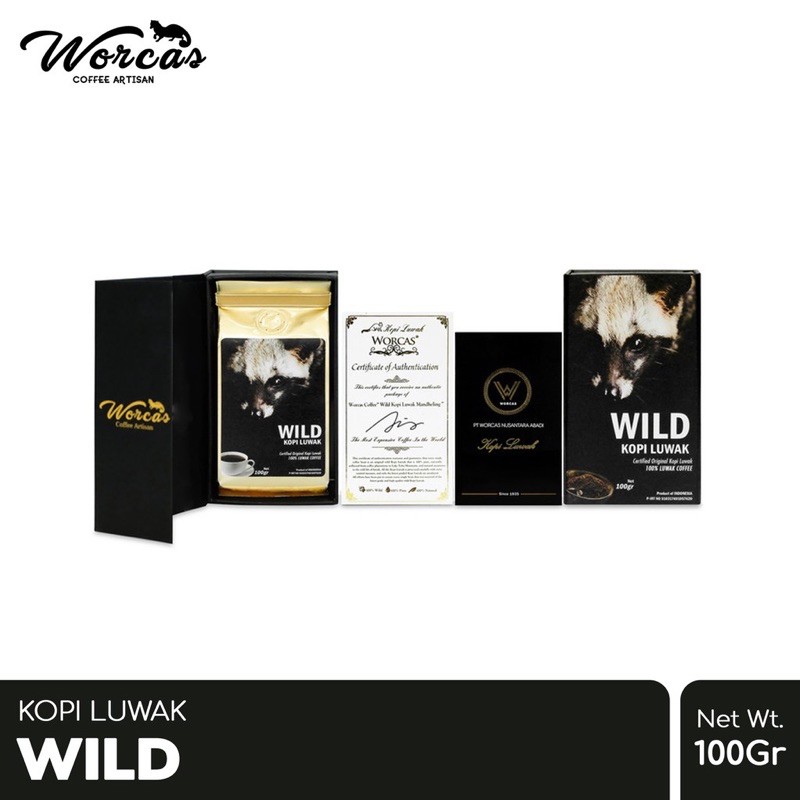 

WORCAS WILD LUWAK COFFEE 100gr- CLASSIC BOX -beli 2 free Paper bag