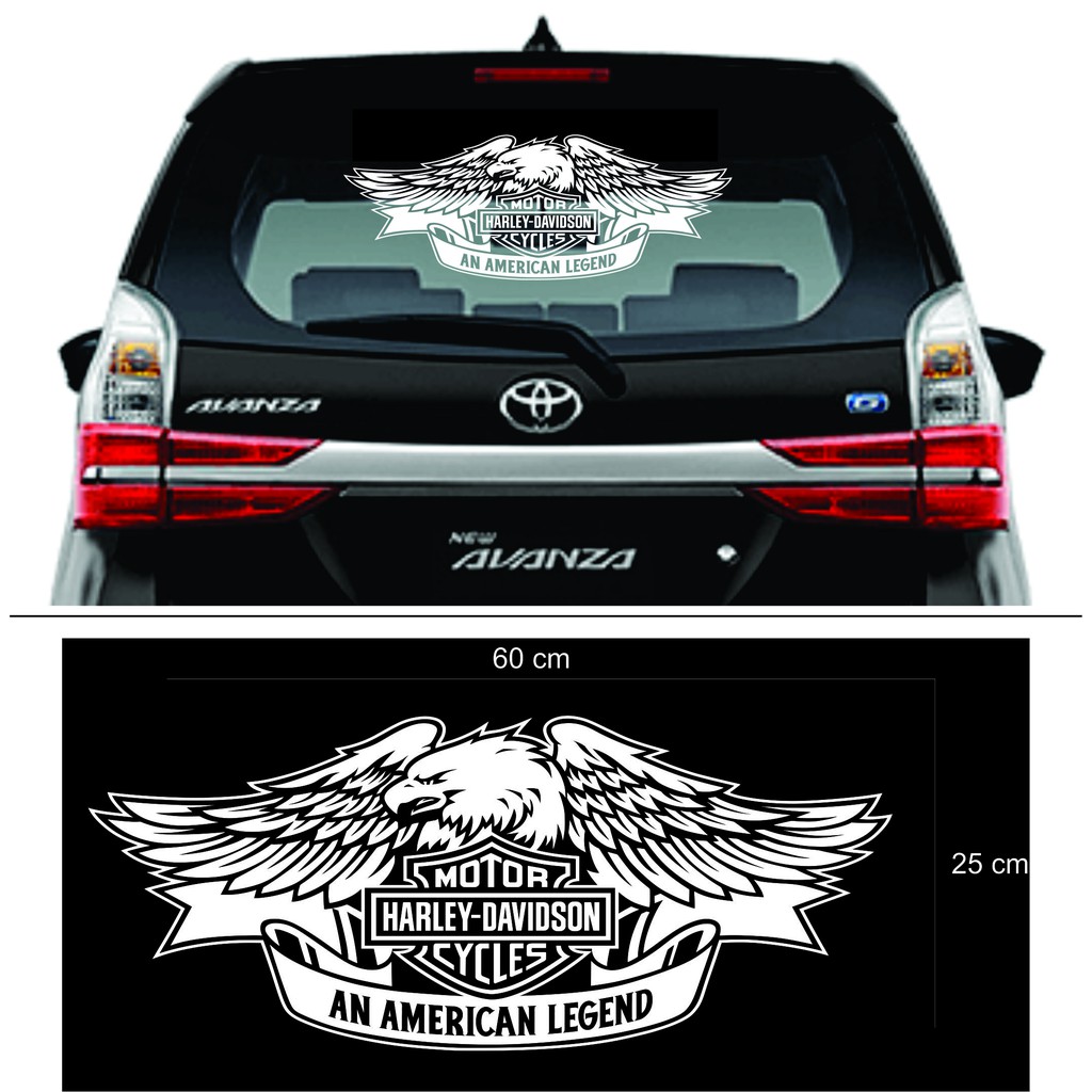 Stiker harley kaca belakang mobil