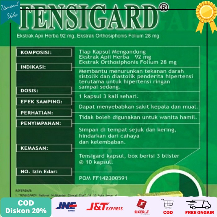 

◾COD◾ TensiGard Dus@30Kapsul, AntiHipertensi