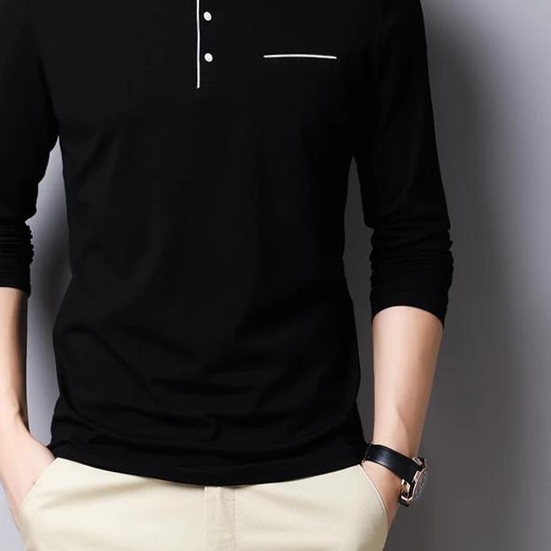 ☁ 5 WARNA/UKURAN L-XL-XXL-3XL/TERBARU BAJU KAOS PRIA LEHER KOKO/BAJU PRIA LENGAN PANJANG/AVATAR ♢