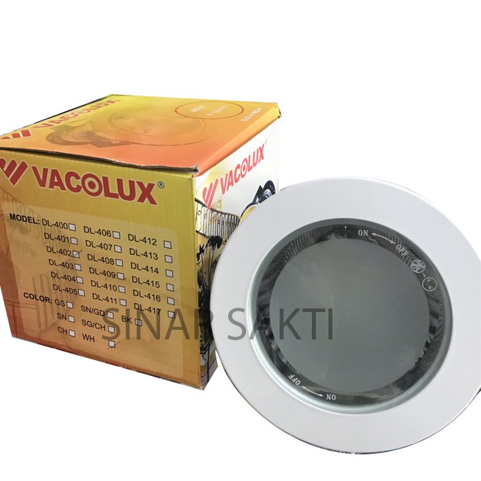 Vacolux Downlight 4 Inc Tutup Kaca DL-402 Rumah Lampu Vacolux Dengan Penutup Kaca