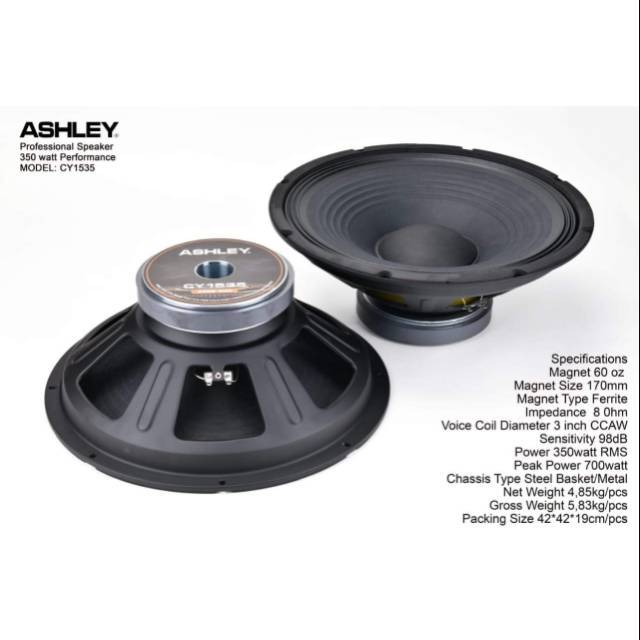 SPEAKER 15 INCH ASHLEY CY1535 VOICE COIL 3 INCH 700 WATT