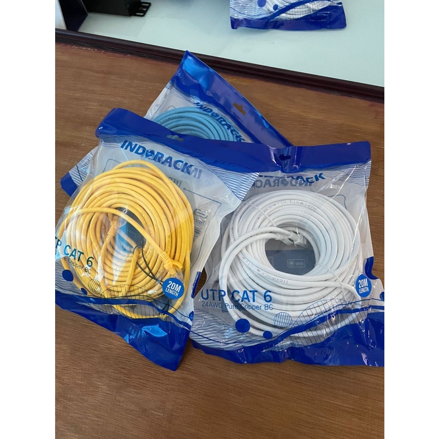 INDORACK Patch Cord CAT6 KABEL LAN Utp 20 Meter RJ45 Networking