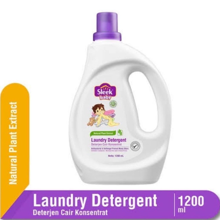 Sleek Baby Laundry Detergent 1200ml - Sleek Sabun Cuci Baju Pakaian Bayi - Slek Sabun Cuci Cair Bayi