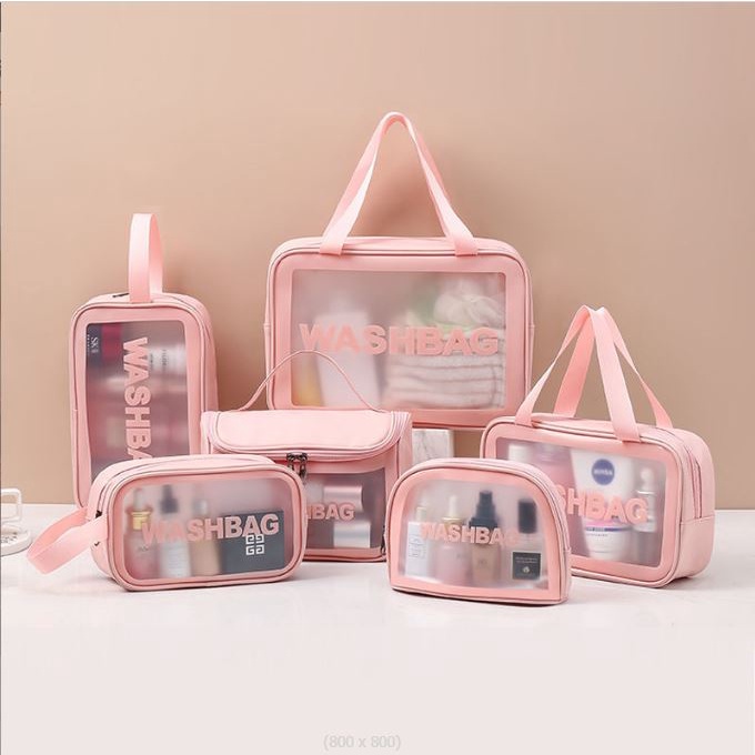 BV.ID WK664 TAS KOSMETIK TRANSPARANT WASHBAG POUCH TRAVEL MAKE UP BAG ORGANIZER WATERPROOF COSMETIK