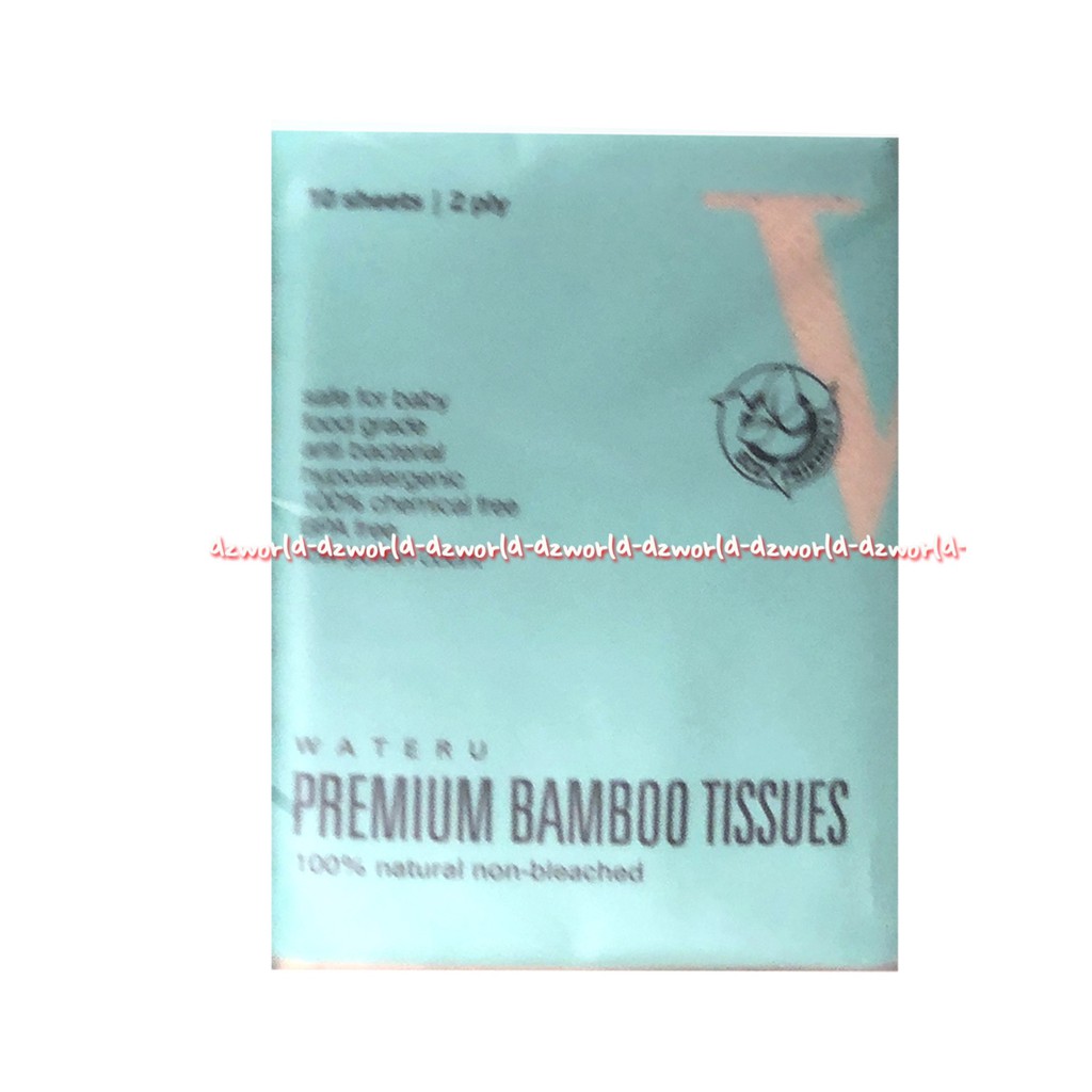 Wateru Premium Bamboo Tissue 10Sheets 2Ply Tissu Natural Isi 3 Pack Tisu saku