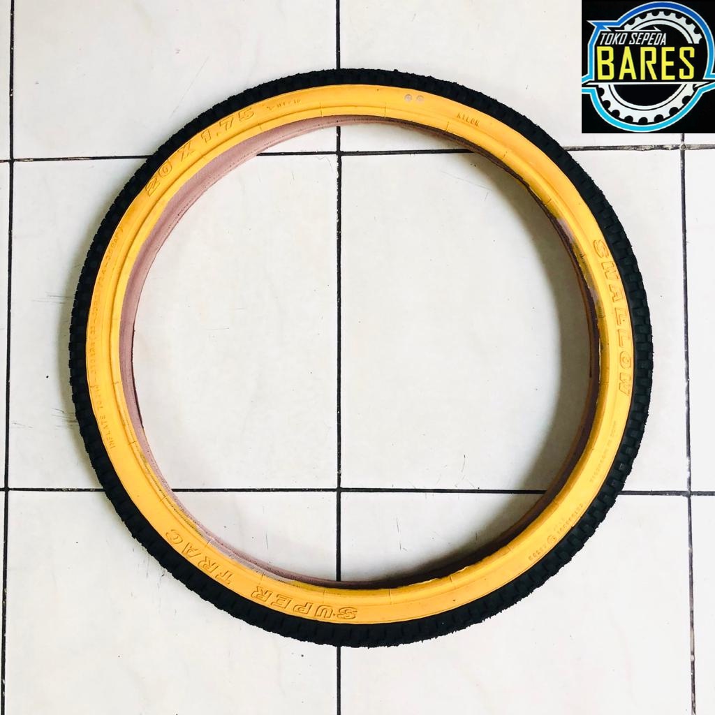 Ban Luar Sepeda MTB / Lipat / BMX / Mini CTB Anak Swallow 20 x 1.75 Hitam Kuning