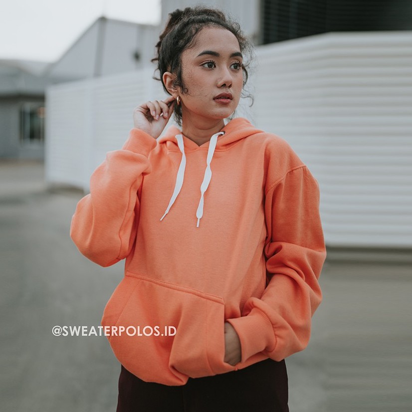 highlighter orange hoodie