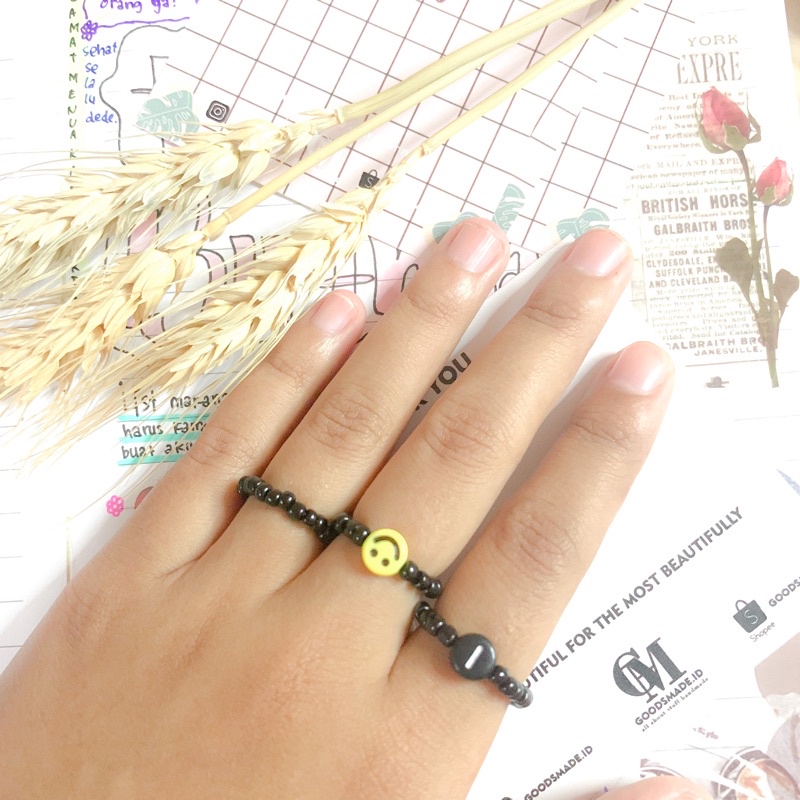 CINCIN MANIK HITAM INISIAL/SMILE