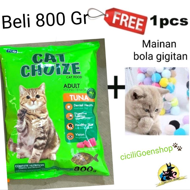 CAT CHOIZE GRATIS MAINAN MAKANAN KUCING ADULT FOOD PAKAN KERING MURAH TUNA