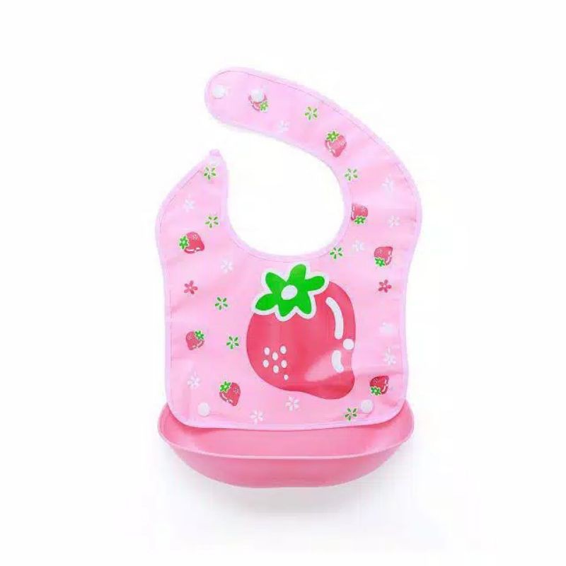 SLABBER/BIB SILICONE / celemek silikon makan bayi anak