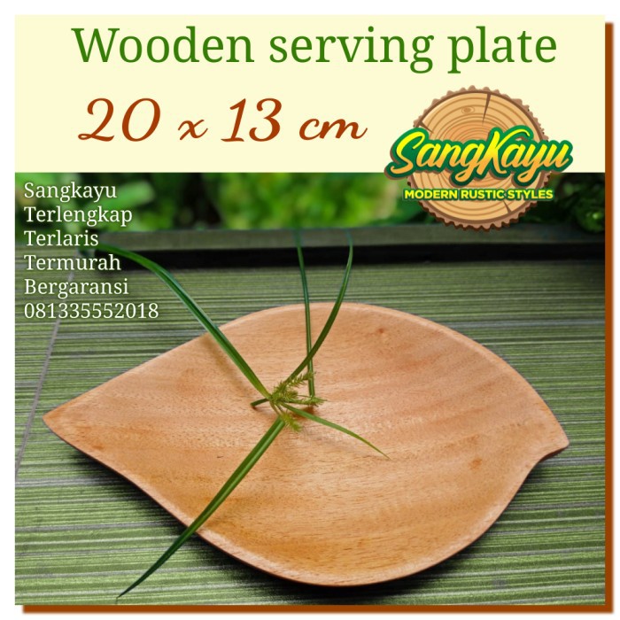 Piring kayu unik 20x13cm wooden Serving Plate serving tray nampan saji