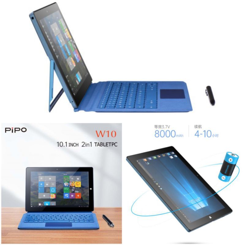 Laptop 2 in 1 PIPO W10 10.1&quot; Intel Celeron N4120 6/64GB SSD+Keyboard+Pen Ori