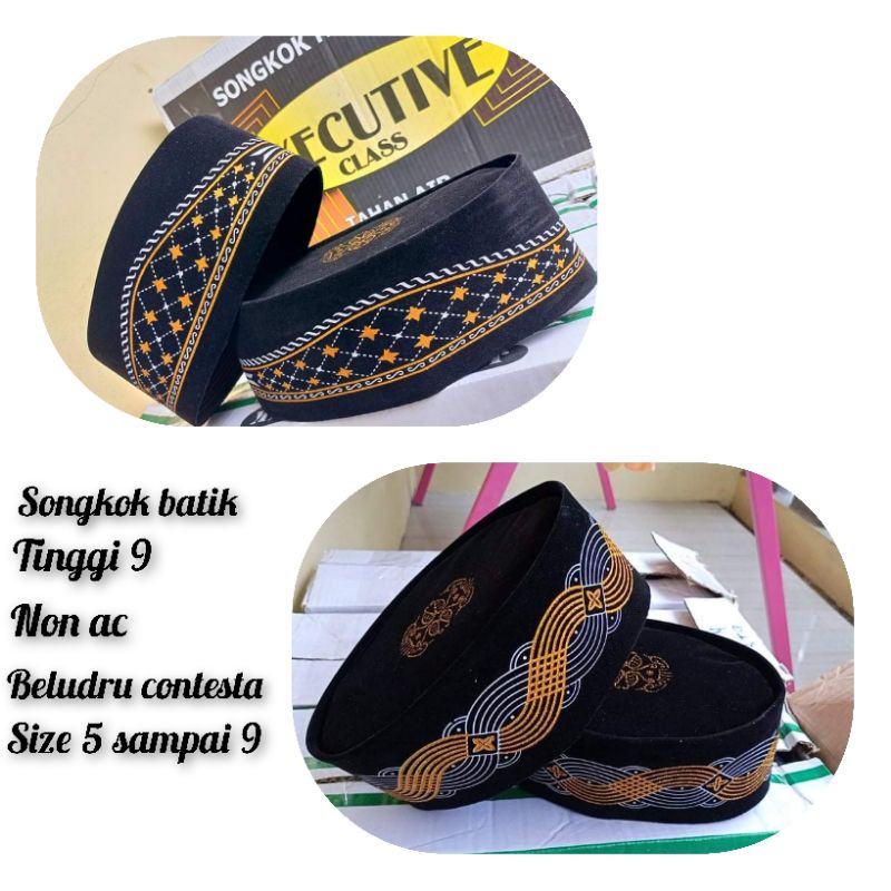 Songkok / peci batik sablon contesta