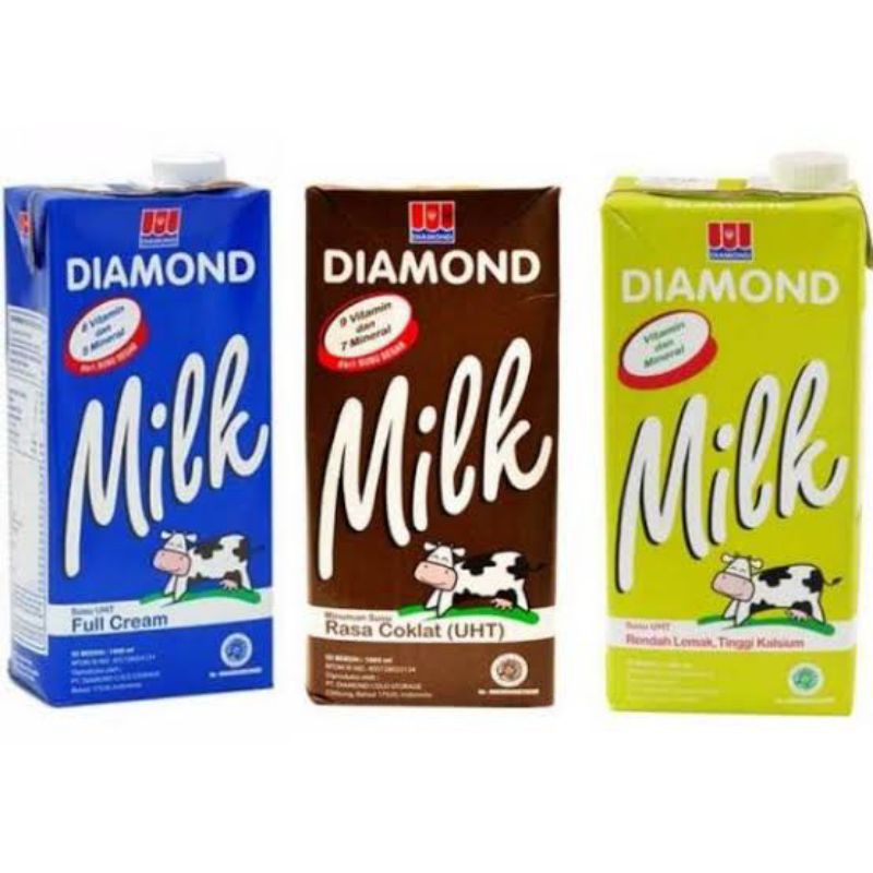 Jual Diamond Milk Susu Uht Full Cream Coklat Low Fat 1000 Ml Susu Uht