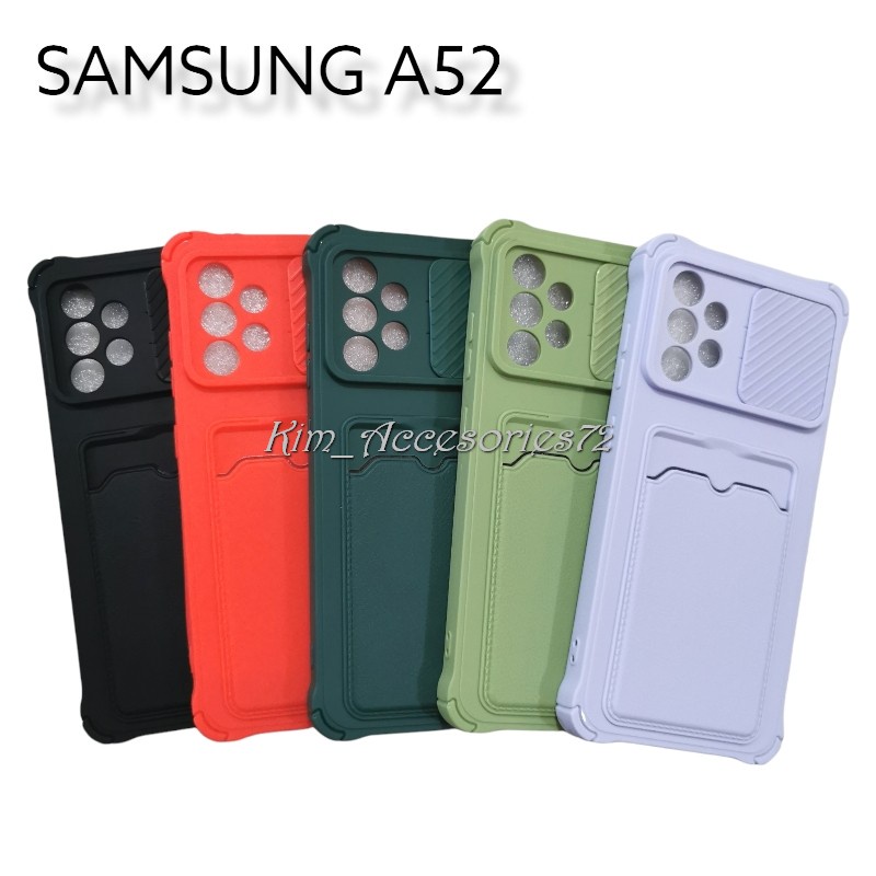 CASE SAMSUNG A52 SOFTCASE SLEDING WARNA WARNI SLOT CARD