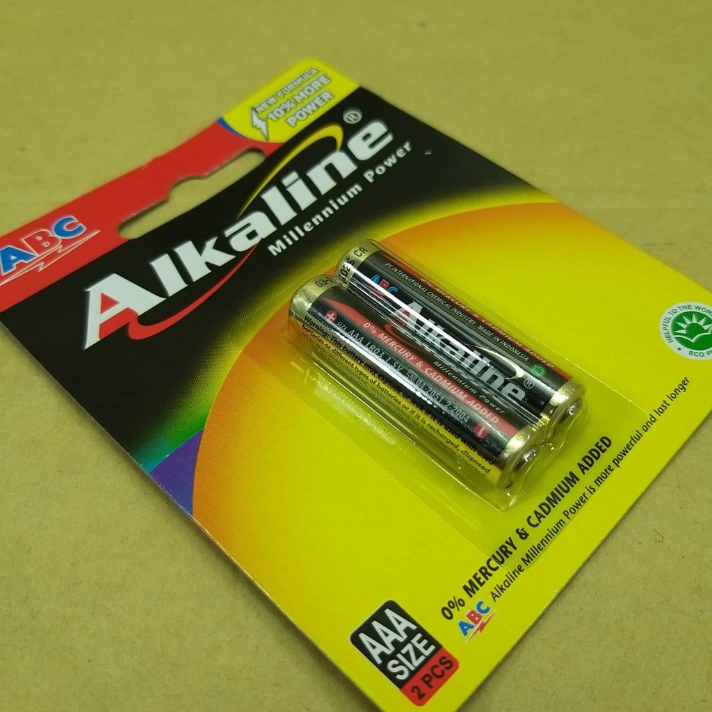 Baterai ABC Alkaline AAA LR03 1 set isi 2 pcs - Bateray Alkaline AAA LR03 2pcs