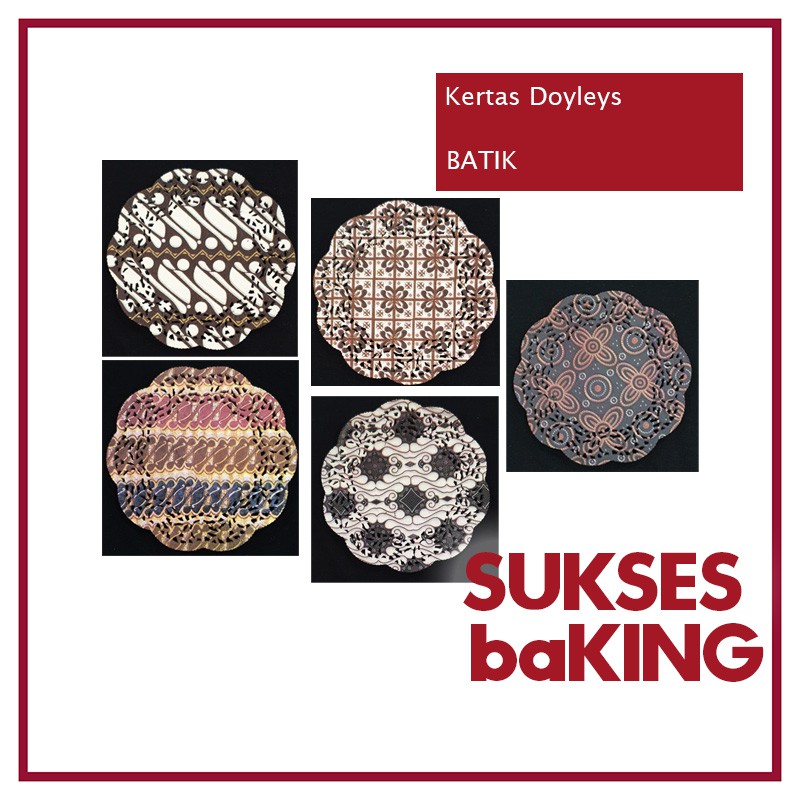 

[250pcs] Kertas Doyleys / Kertas Doilies 3.5" (Batik) - Alas Toples Kue / Kertas Renda