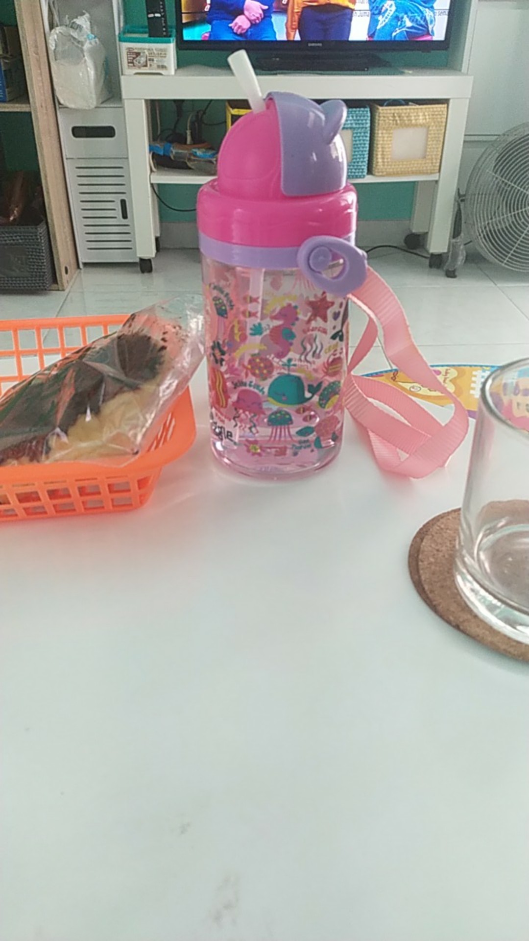 New !! Botol Minum Anak Water Bottle Sedotan Slide Motif Karakter Animal 500ml R867