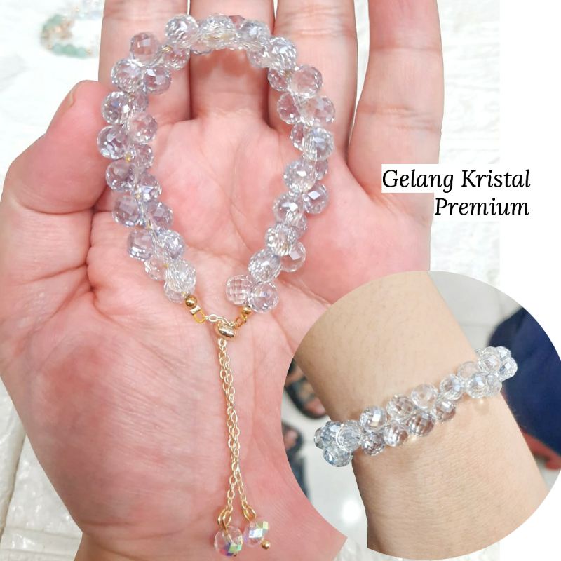 Gelang Kristal Premium Serut Anti Karat