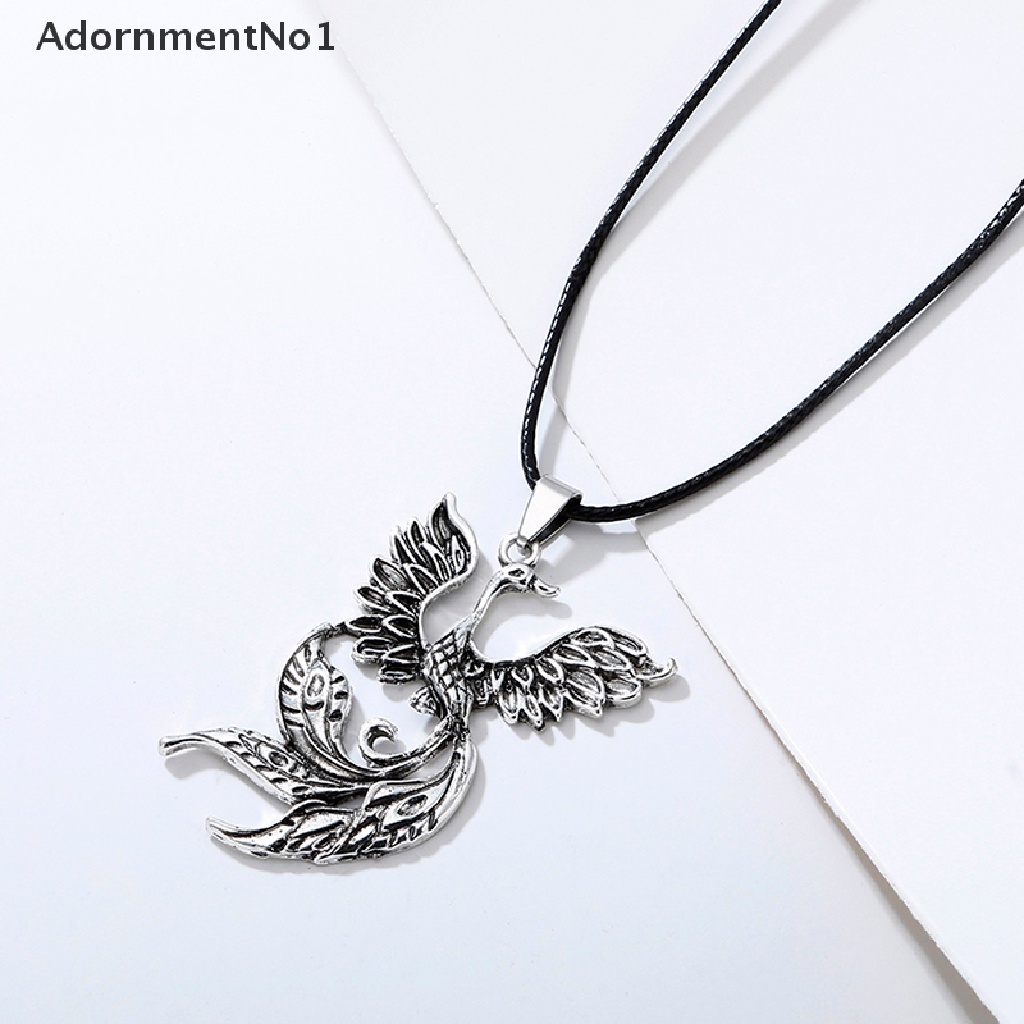 (AdornmentNo1) Kalung Rantai Dengan Liontin Burung Phoenix Vintage Untuk Pria / Wanita