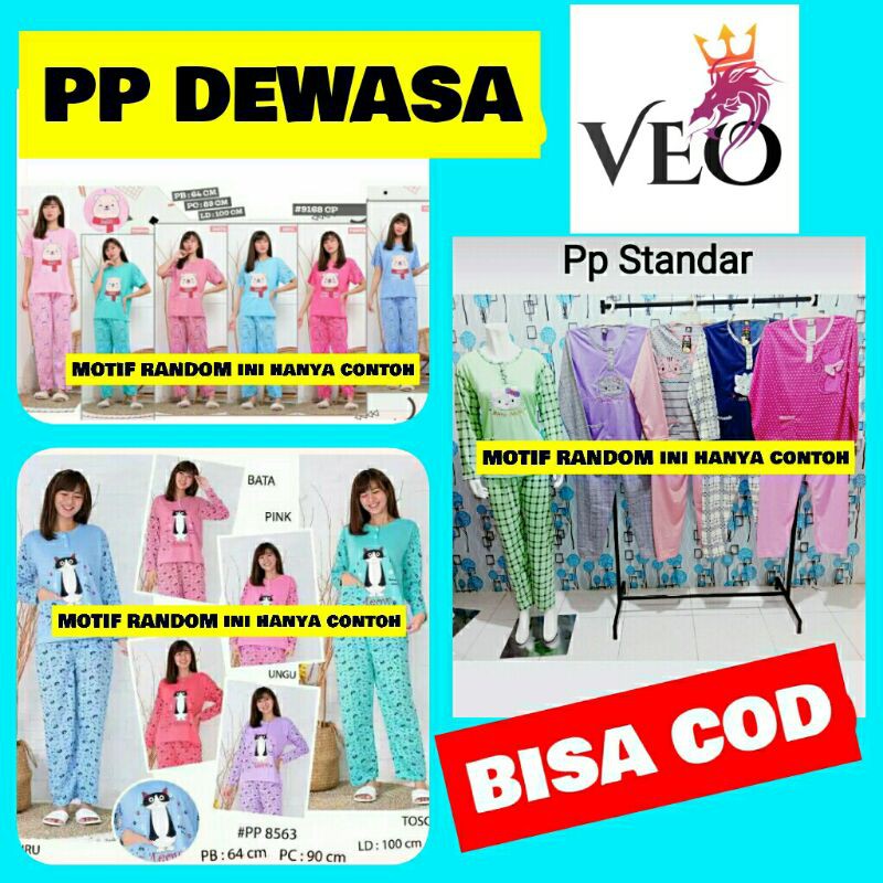 BAJU TIDUR PP KAOS DEWASA STELAN (BISA COD)