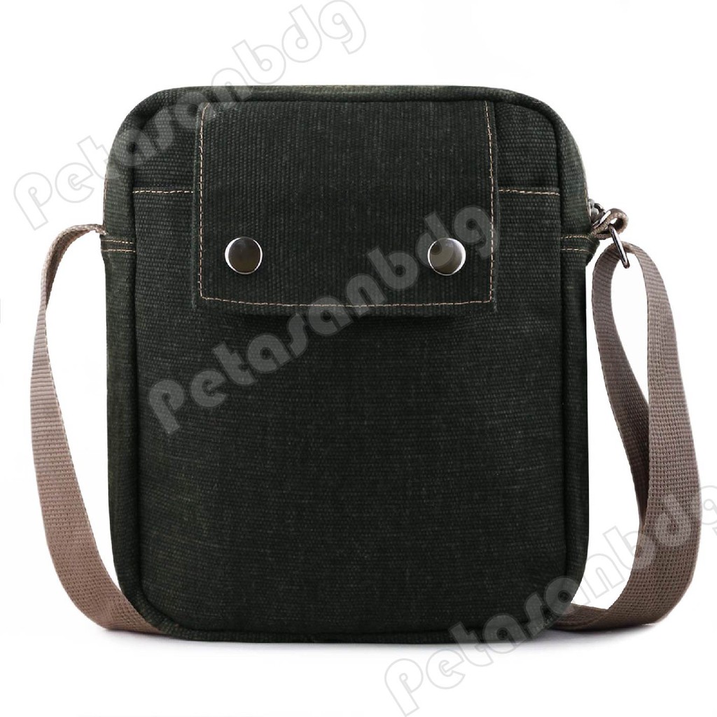 PTS -Braun Fox Douglas Canvas Multifunction Travel Satchel Messenger Shoulder Bag - Hijau Tua