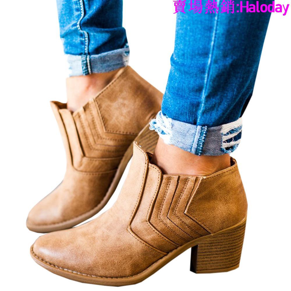 Sepatu Boots Ankle Mid Block Heels Polos Ukuran 35 43 18 Sepatu Boots Ankle Mid Block Heels Polos Ukuran 35 43 18