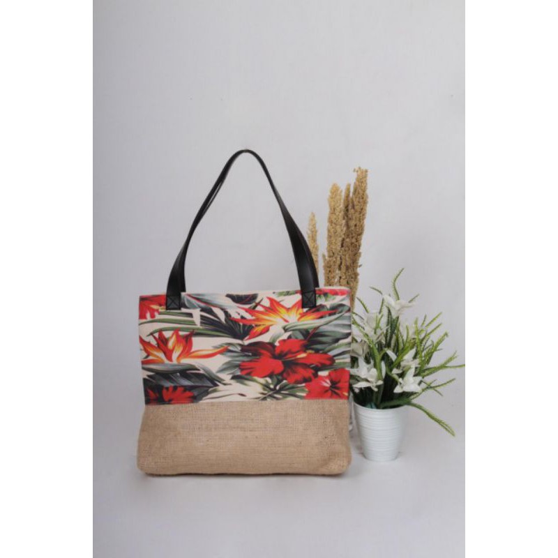 TAS TOTE GONI - TOTE BAG GONI - FLOWER